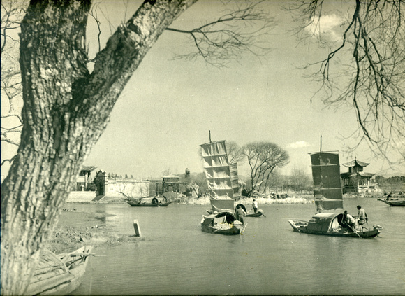 Fishing vessels on Kunming Lake
