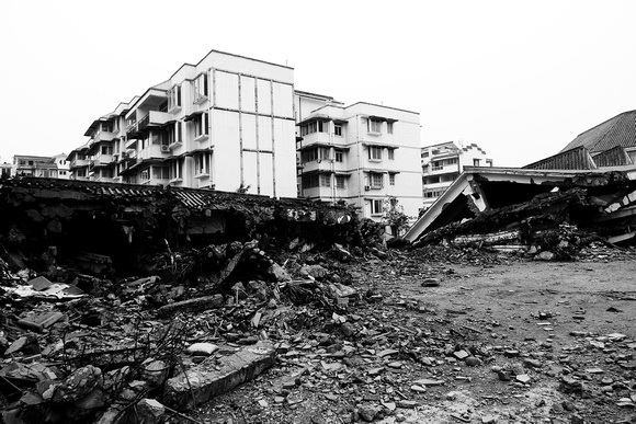 The town of Dujiangyan was hit hard