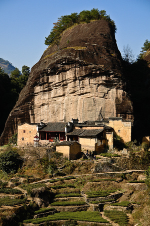 Perched under a high and sheer cliff, the Taoist abode Leishi daoguan II