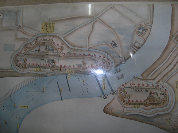 Map of the Taku Forts as displayed in the Museum
