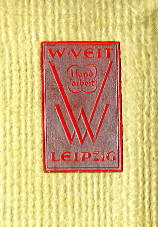 The W.Veit emblem on the inside of the back cover