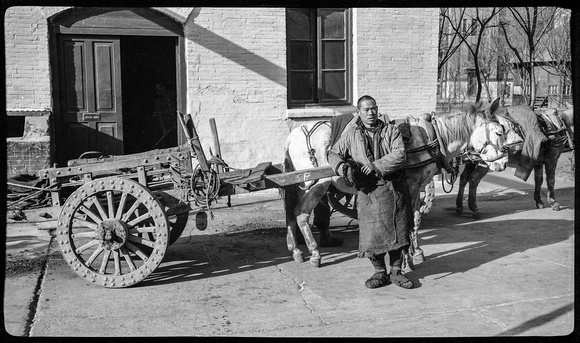Chinese boy and coal cart