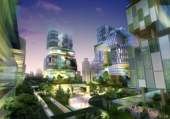 3D rendering of the completed eco-city IV