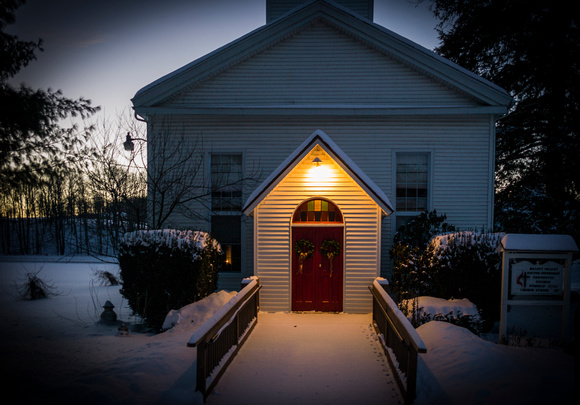 Small, well maintained United Methodist Church, opposite of the fire department