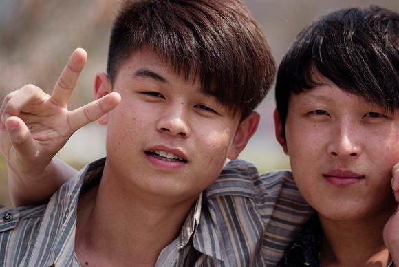 Two young lads in Handan (China), well groomed