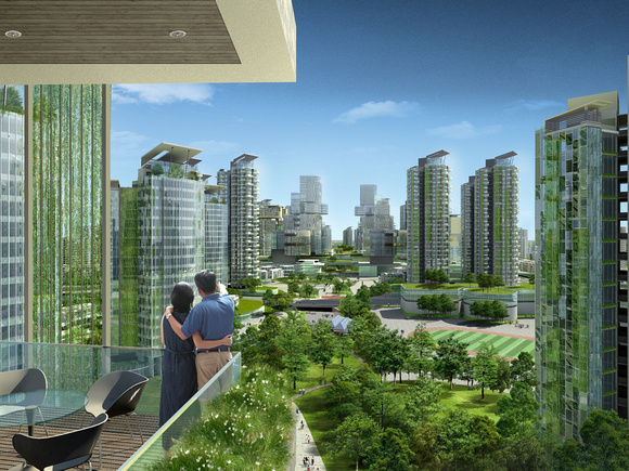3D rendering of the completed eco-city V