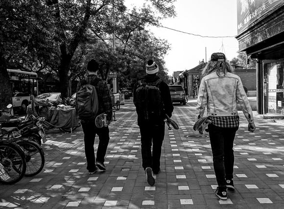 Three skateboarders (from the US)