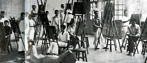Students at the Shanghai Fine Arts College, 1917 II