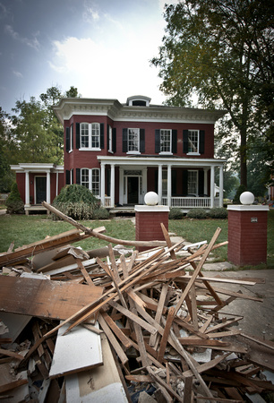 Debris from one of the National Architectural Heritage houses on Front Street II