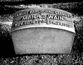 Mark Twain's grave, unembellished and plain (Woodlawn National Cemetery)
