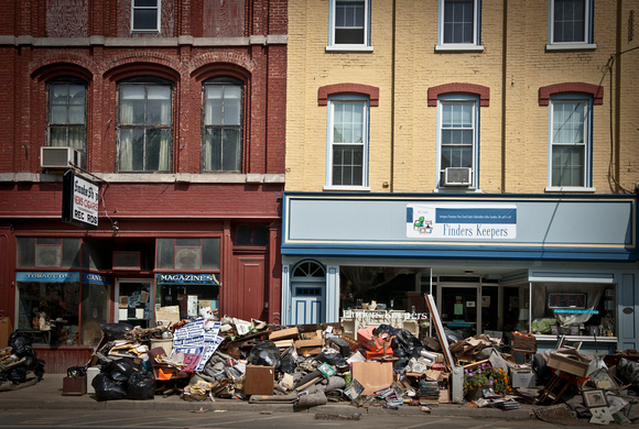 Owego's North Avenue in the middle of the cleanup